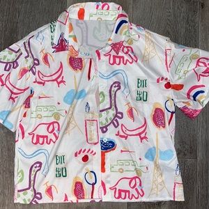 Button up short sleeve top